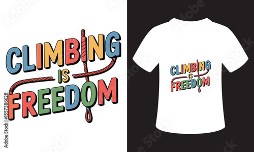 National Mountain Climbing Day Typhography T-Shirt Design