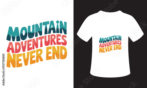 Typhography T-Shirt Design On National Mountain Climbing Day