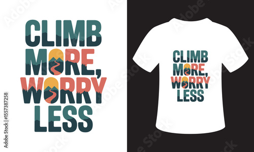 Typhography T-Shirt Design On National Mountain Climbing Day