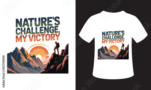 Minimalist National Mountain Climbing Day T-Shirt Design