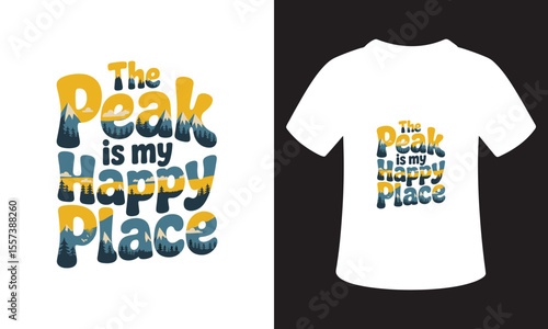 Typhography T-Shirt Design On National Mountain Climbing Day