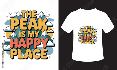 Typhography T-Shirt Design On National Mountain Climbing Day