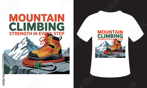 Minimalist National Mountain Climbing Day T-Shirt Design