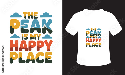 Typhography T-Shirt Design On National Mountain Climbing Day