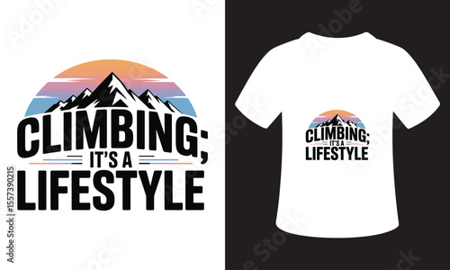 Motivational National Mountain Climbing Day T-Shirt Design