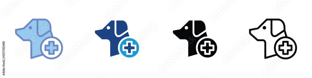 Obraz premium Rescue Dog Medical Icon – Veterinary Assistance Symbol for Emergency Animal Care and Pet Health Services