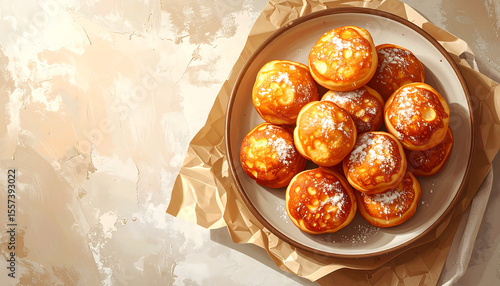 Illustration of Poffertjes, a popular street food