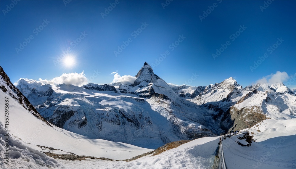 360 degree from high up on the iconic mountain surrounded by snow and clouds climbing the swiss matterhorn 360 degree from high up on the iconic mountain surrounded by snow and clouds climbing the swiss matterhorn