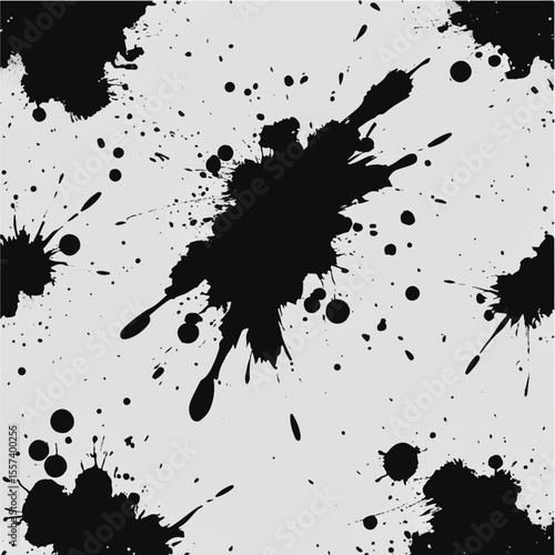 Black ink grunge vector splatters and blots for design