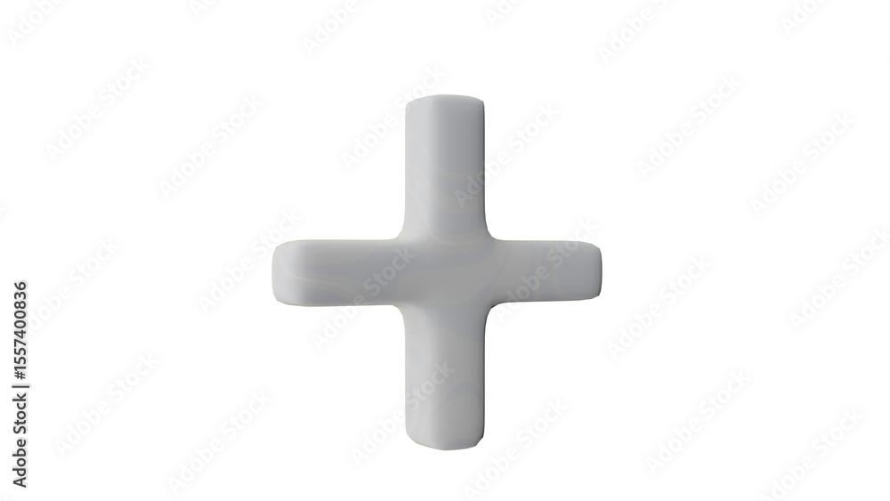 Obraz premium 3D Render a white cross on a white background