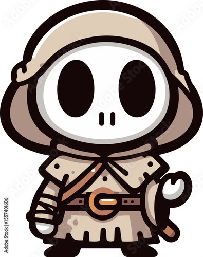 冒険家の格好の謎モンスターのイラスト