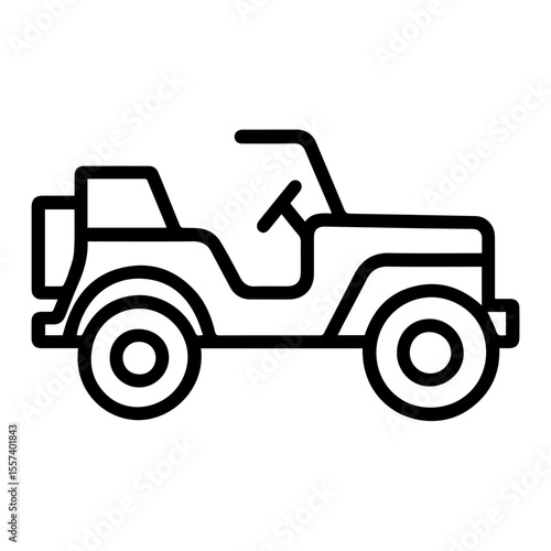 army jeep line icon vector on white background 
Vector gun icon on white background