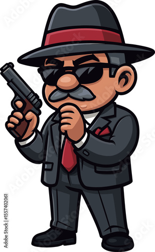 マフィアのおじさんのイラスト