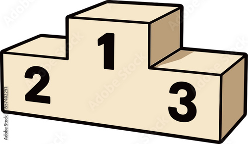 1位2位3位の表彰台のイラスト