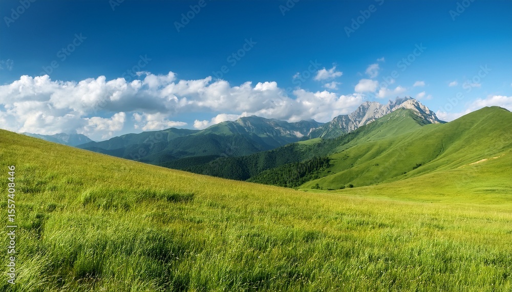 grassland and blue sky mountains grassland and blue sky mountains