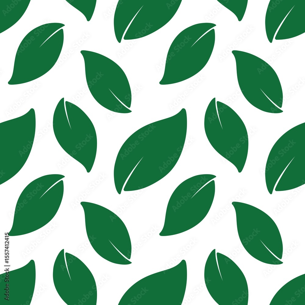 Simple green leaf pattern on white background. Minimalist foliage design, perfect for eco-friendly themes, nature prints, and organic product packaging. Simple green leaf pattern on white background. Minimalist foliage design, perfect for eco-friendly themes, nature prints, and organic product packaging.