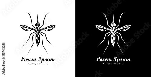 Mosquito logo design with modern geometric style