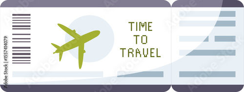 Plane ticket. Airline ticket. Boarding pass tickets template. Air ticket icon. Hand drawn vector simple illustration.