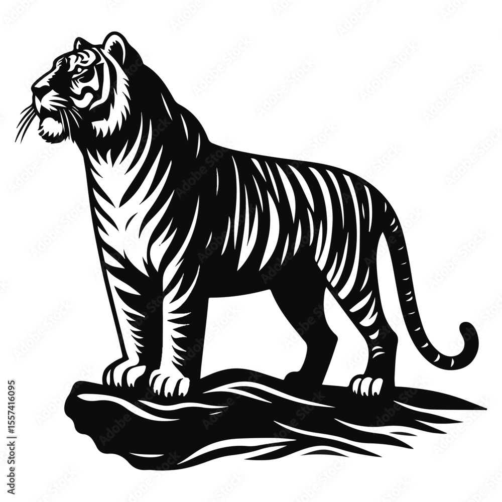 Obraz premium Lion Silhouette Vector Illustration | Wild Animal Graphic | Jungle King Design