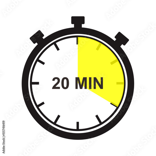20 Minute Timer Stopwatch Illustration for Time Management