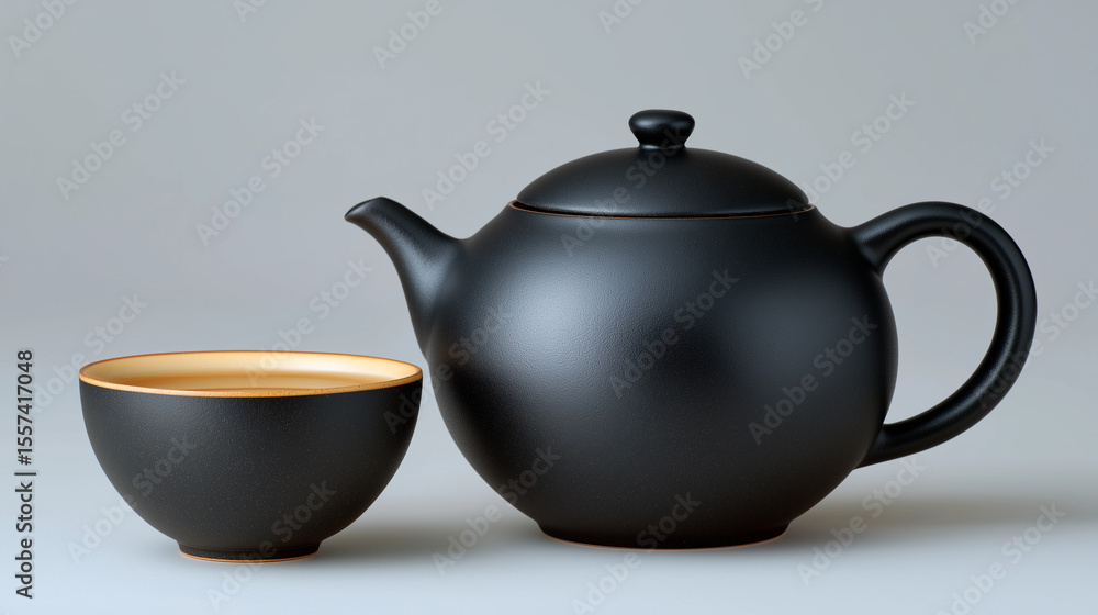 Black Tea Set with Unique Cow-Angle Teapot Design Black Tea Set with Unique Cow-Angle Teapot Design