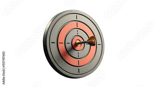 Target with arrow icon dart on target 3d rendering isolated on transparent background Cut out