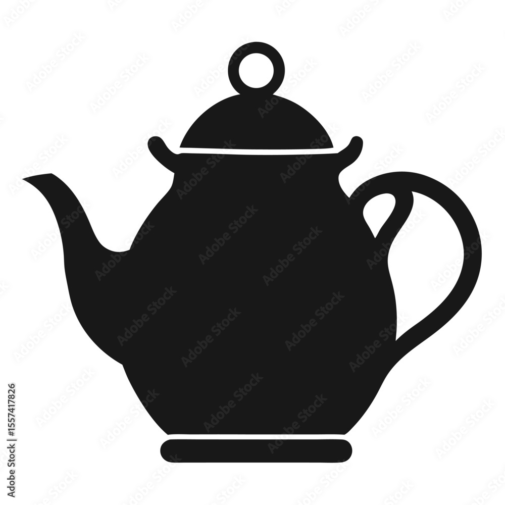 Obraz premium Elegant Ceramic Teapot Silhouette Icon Design for Tea Lovers Cafes and Beverage Brands