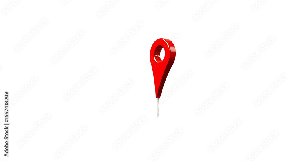 Fototapeta premium 3d red location map pin icon isolated on transparent background Cut out