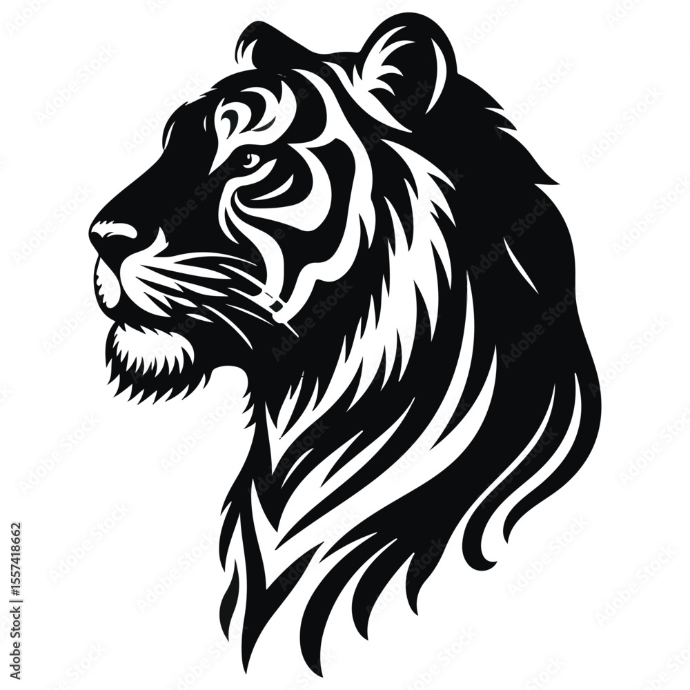 Lion Silhouette Vector Illustration | Wild Animal Graphic | Jungle King Design Lion Silhouette Vector Illustration | Wild Animal Graphic | Jungle King Design