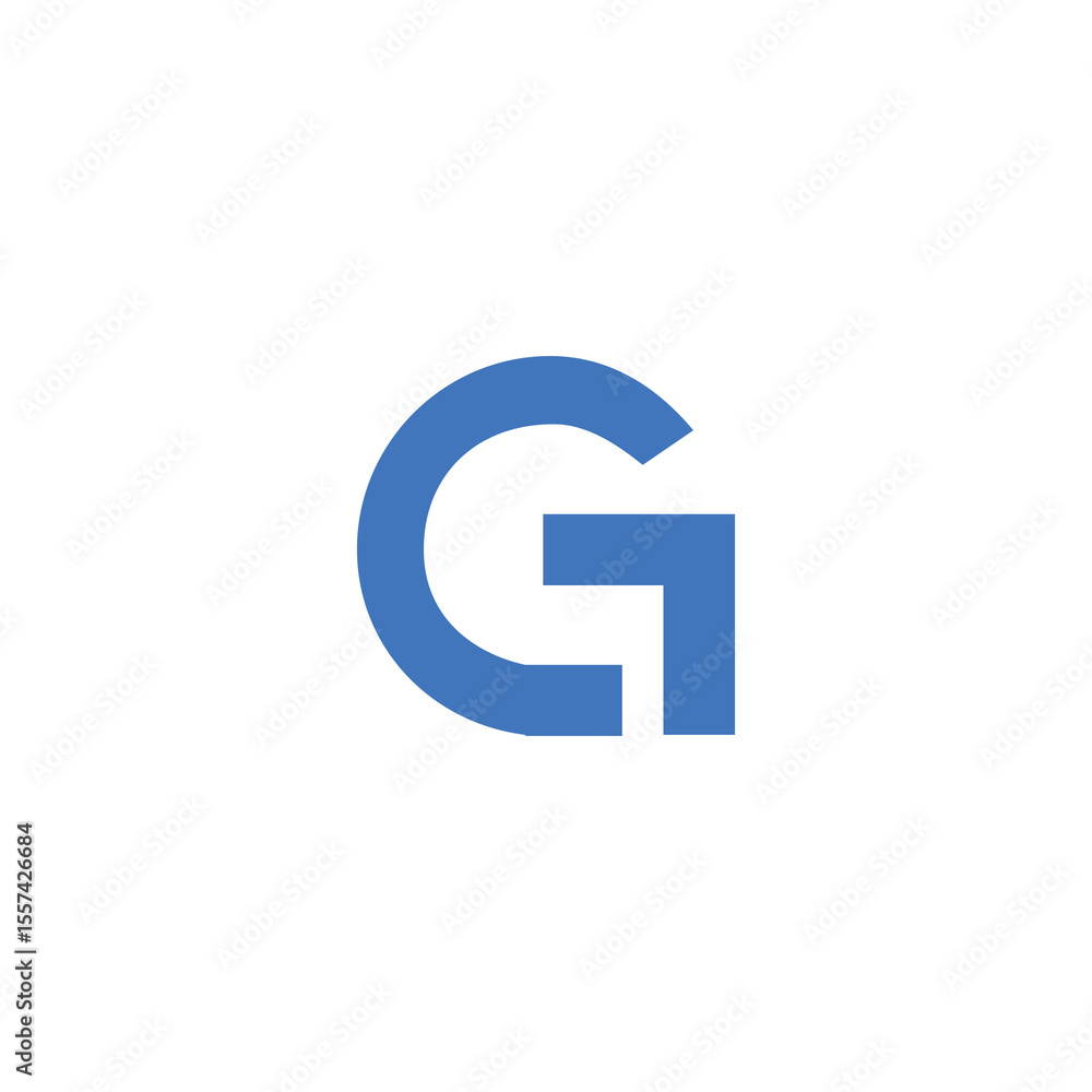Letter G monogram logo design in blue color Letter G monogram logo design in blue color