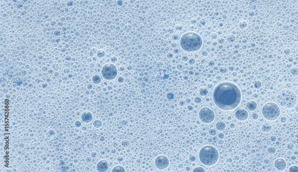 Close-up of Blue Soap Bubbles and Foam Texture Close-up of Blue Soap Bubbles and Foam Texture