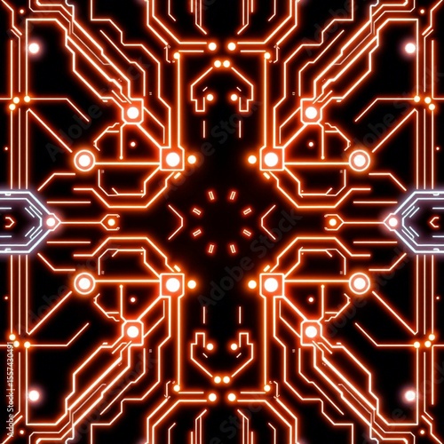 Luminous Circuits – Glowing Grid Texture for Tech UI