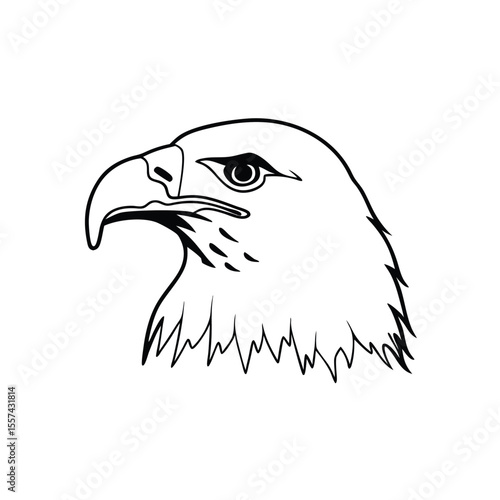 eagle head vector one-line eagle head silhouette vector Icon with clean smooth lines eagle bird animal beak wild wildlife bold eagle shape eagle tattoo line art eagle face emblem vector bird head