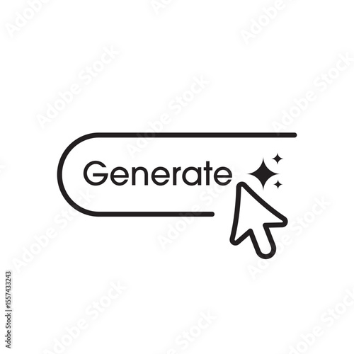 Click the button to generated AI. AI tool for Creating images, videos, audio, search and data by AI. Artificial intelligence symbol element for apps and web. Vector illustration.