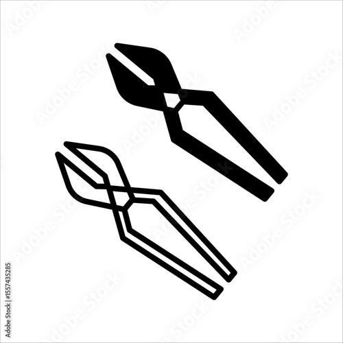 Pruning shears outline concept, secateurs or hand pruners vector icon set design, Labor Day Symbol, 1st of May Sign, International Worker stock illustration