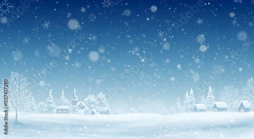 Fondo azul navideño con nieve.