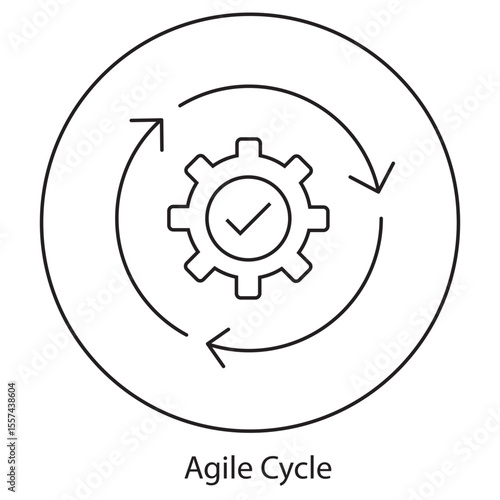 Agile Cycle icon, Driving Innovation Through the Agile Cycle, Adaptive Progress Mastering the Agile Development Loop, vector