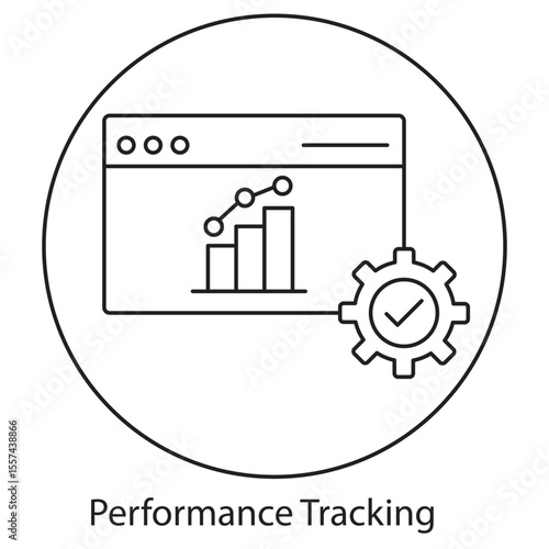 Performance Tracking Icon, Measuring Success The Power of Performance Tracking, Real-Time Insights Optimizing Outcomes with Performance Metrics, vector