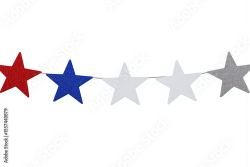 Wallpaper Mural red white and blue stars hanging from a string Torontodigital.ca