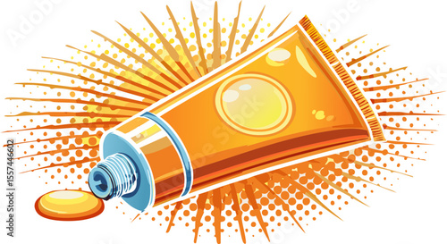 Tube de crème solaire stylisé