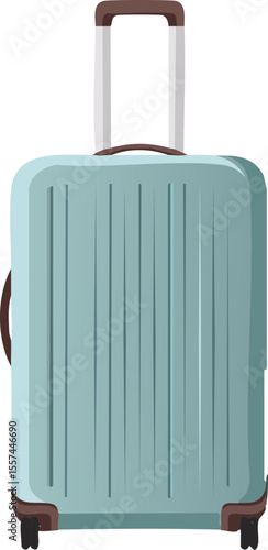 Valise moderne à roulettes illustrée