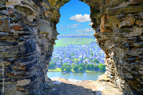 Bild auf Leinwand Bernkastel - Kues is a picturesque town located on the banks of the Moselle River