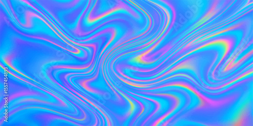Abstract blue background with colourful wavy lines and flowing light patterns