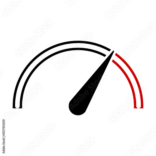 Flat minimalist limit icon in outline style, vector EPS 10 format. Depicts restriction, boundary, or threshold concept, ideal for warning signs, user interface alerts, control settings, system design