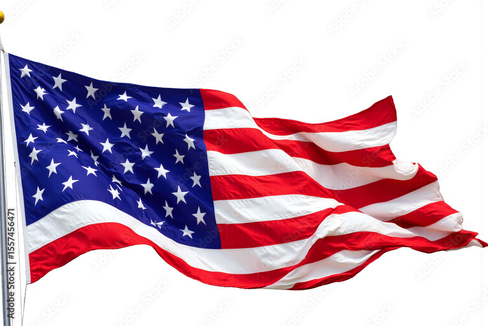 Fototapeta premium american flag waving in the wind