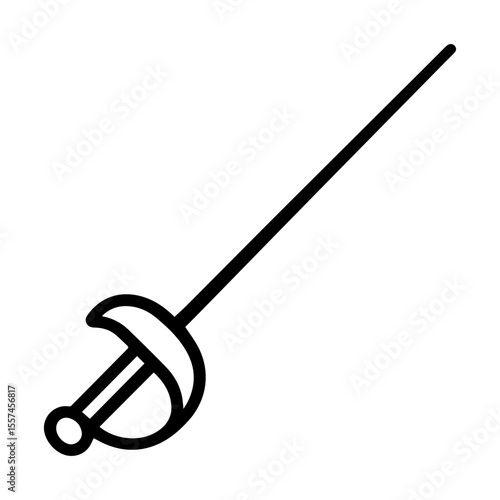 rapier line icon vector on white background 
Vector gun icon on white background