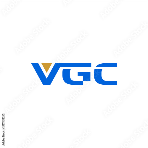 simple initial VGC logo design vector with technology concept template brand identity
