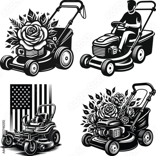 Lawn Mower Svg Bundle, Gardener Shirt, USA Lawn Mower Svg