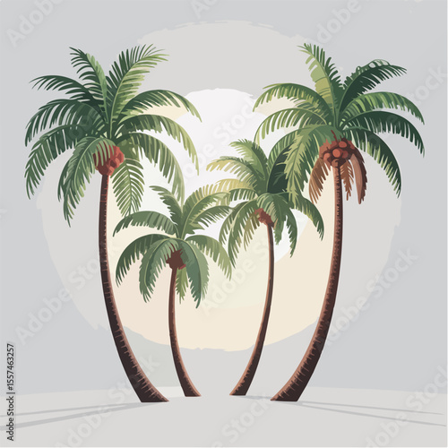 Tropical Oasis of Palm Trees in a Serene Setting, A Vacation Getaway