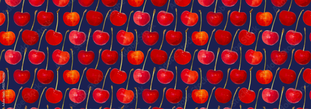 Fototapeta premium Very cute cherry pattern__navy_01